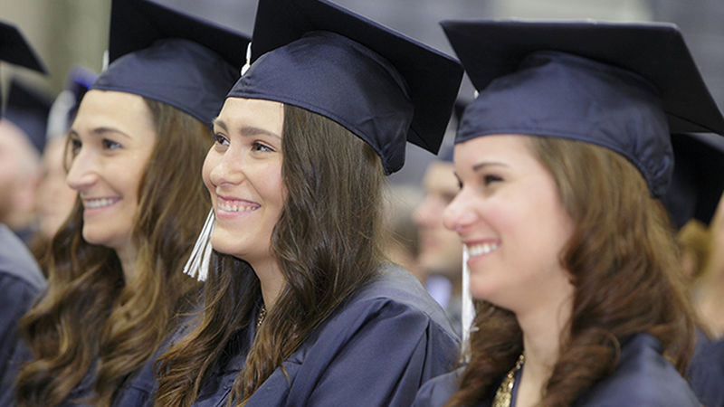 Wilkes-Barre's first three Corporate Communciation graduates at Commencement 2016