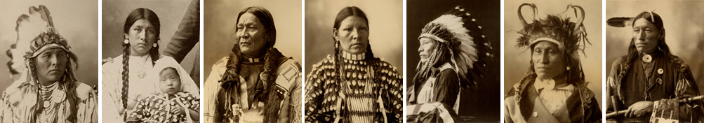 a sequence of head shots of Native Indian men and women