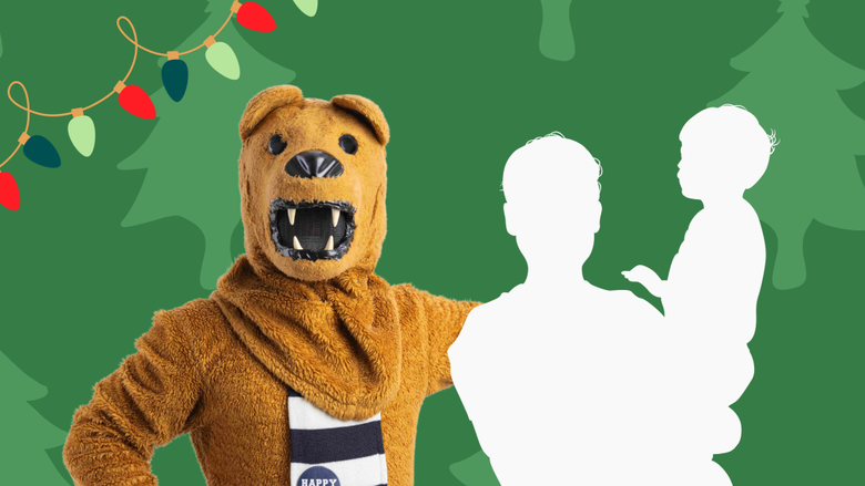An image of the Nittany Lion next to a blank cutout