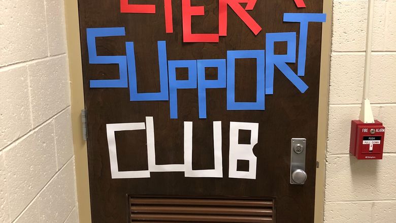The door for the Veterans Support Club.