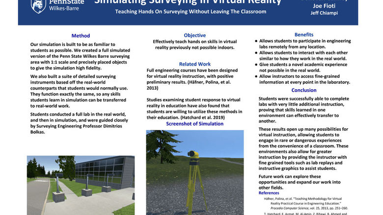 "Simulating Surveying in Virtual Reality: Teaching Hands On Surveying Without Leaving The Classroom"