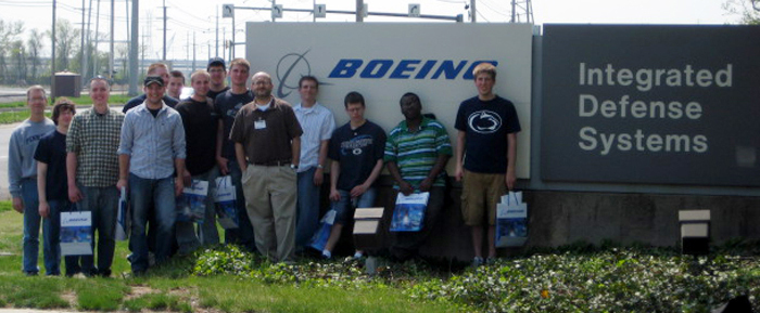 Engineering group by Boeing sign
