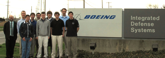 Penn State Wilkes-Barre engineering students visiting Boeing