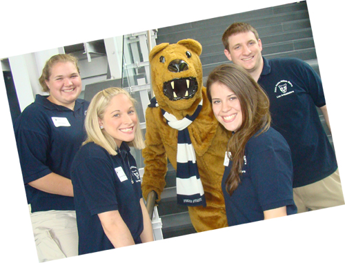 Lion Ambassadors with the Nittany Lion