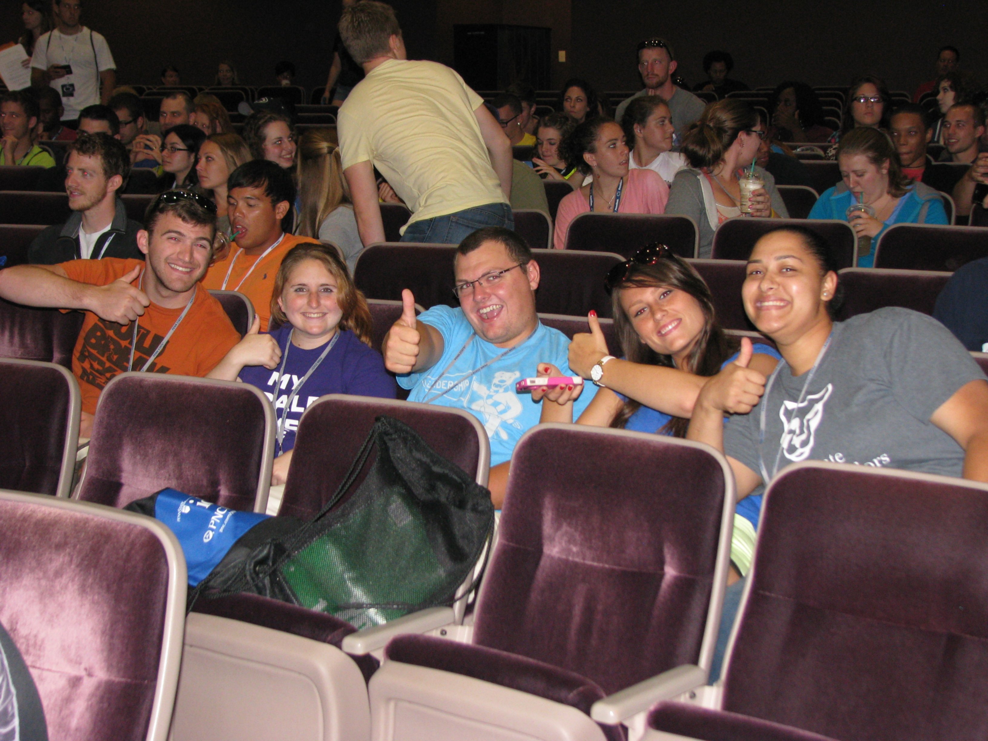 Students attending a movie sponsored by the SGA