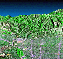 Image from Shuttle Radar Topography Mission of Pasadena, CA