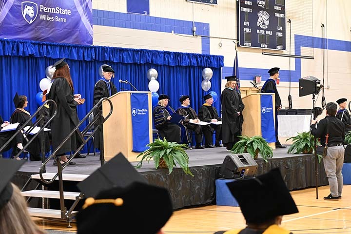 The stage during commencement