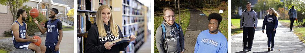 a montage of Penn State Wilkes-Barre students in different areas of the campus