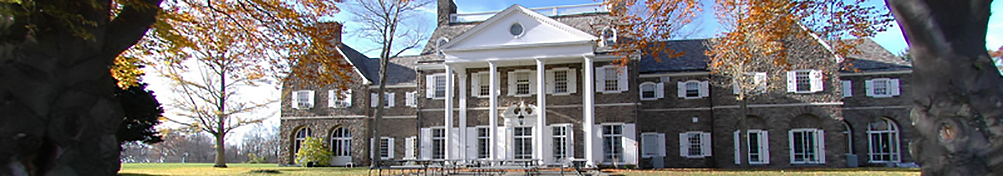 panoramic image of Hayfield House and its grounds