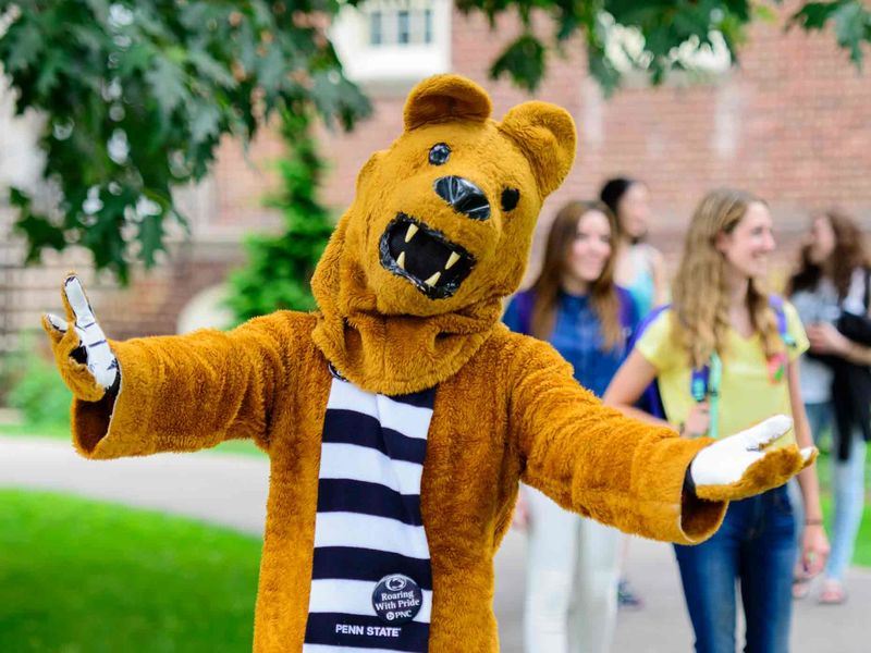 Lion Mascot greeting visitors with open arms