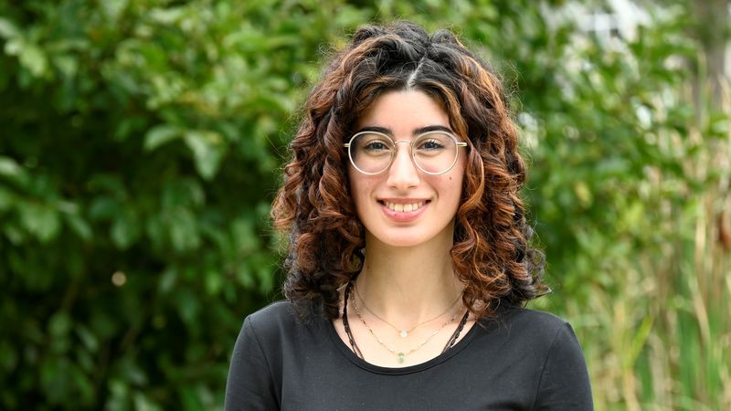 An outdoor photo of a female student