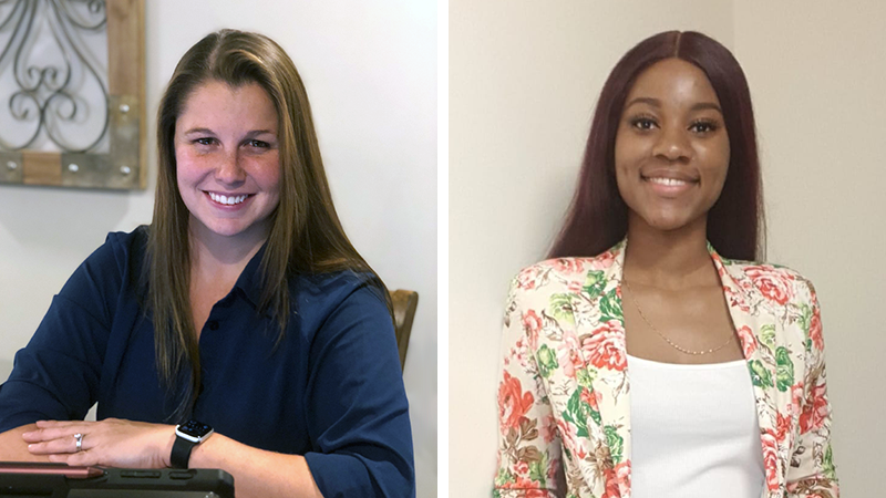 Two women engineering students, Bettina Dorow (left) and Verena Lake (right)