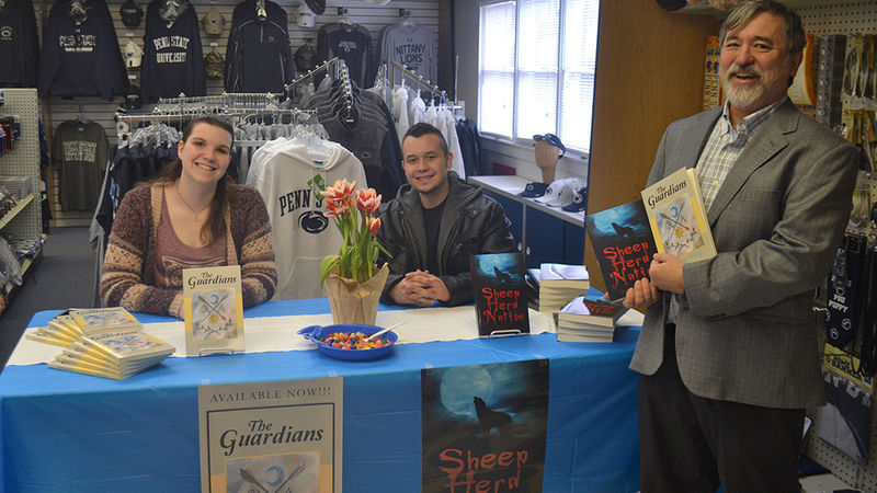 Student authors Ashlee Harry and Ryan Sotelo with Dr. David Chin