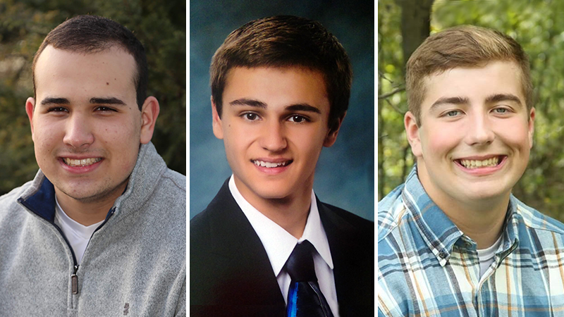 Honors program participants. L to R: Josh Christ, Evan Elko, Edward Galonis