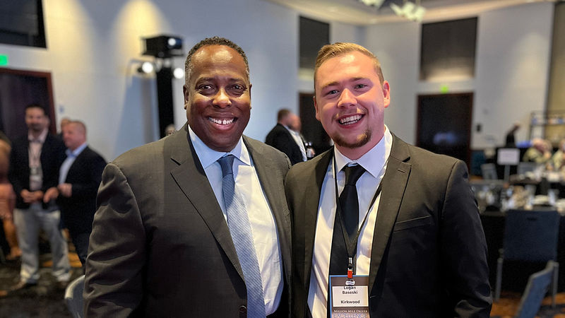 Penn State Wilkes-Barre alumnus Logan Baseski, right, with PepsiCo CEO Steven Williams. Penn State Wilkes-Barre alumnus Logan Baseski with PepsiCo CEO Steven Williams posing for a photo at a business event