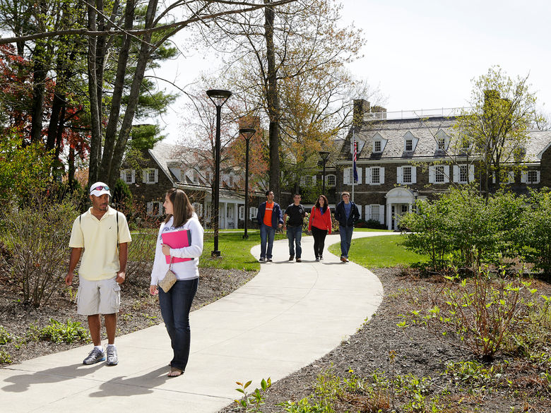 Students walking around the campus