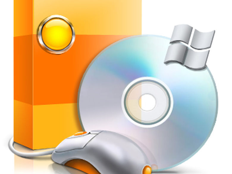 drawing of a CD-ROM, a mouse, and a software package