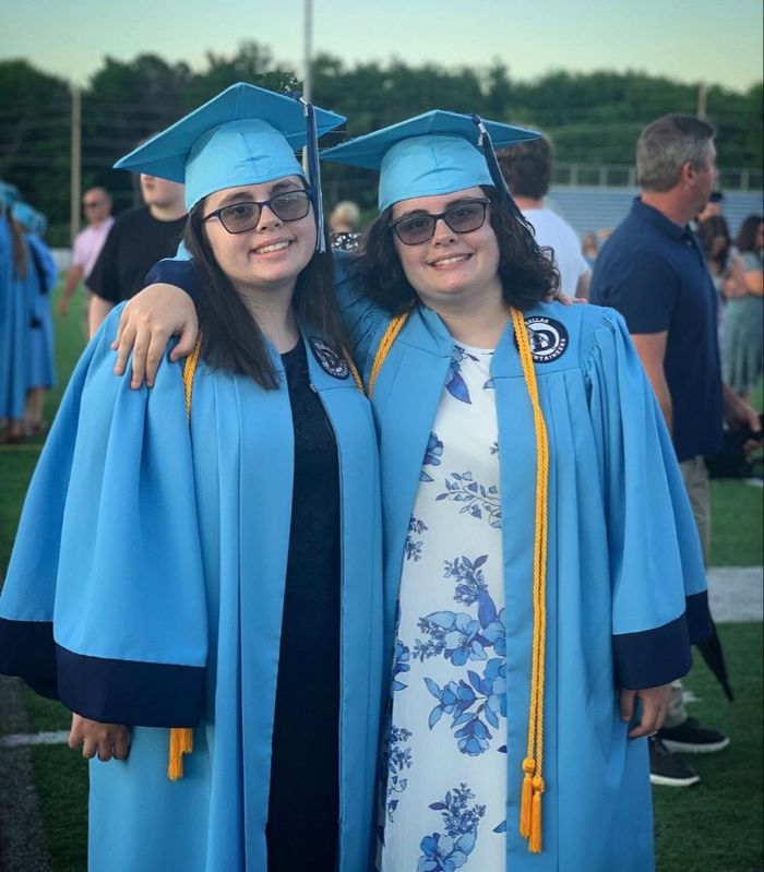 Alyssa and Kayla Hopple at their high school graduation.