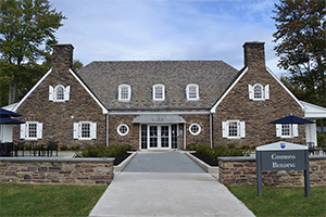 The front entrance to the Student Commons