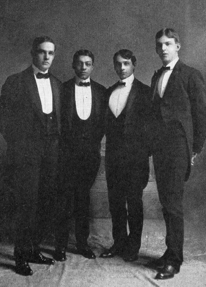 Calvin Waller as a member of the 'Cecelian Quartette,' in the Penn State 1904 La Vie