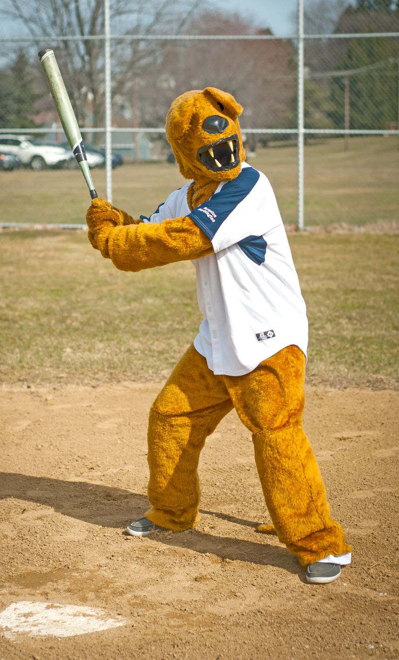 Nittany Lion with baseball bat