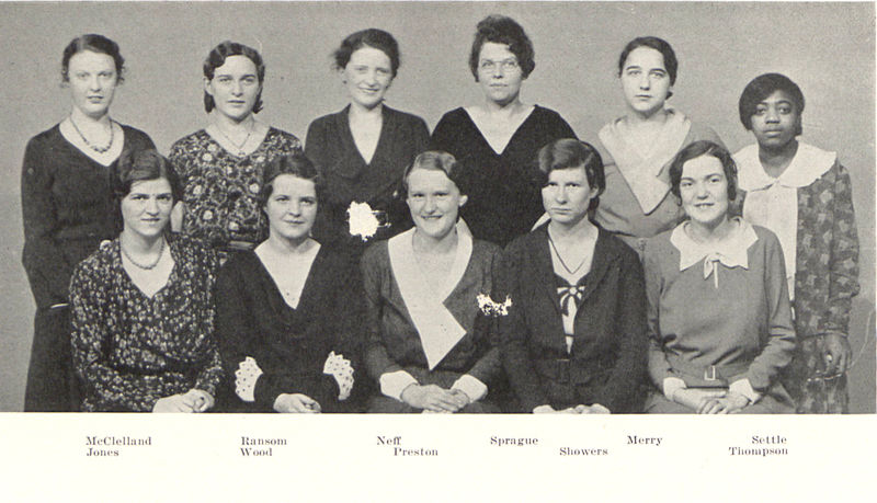 Mildred Settle, Ellen H. Richard's Club, 1932