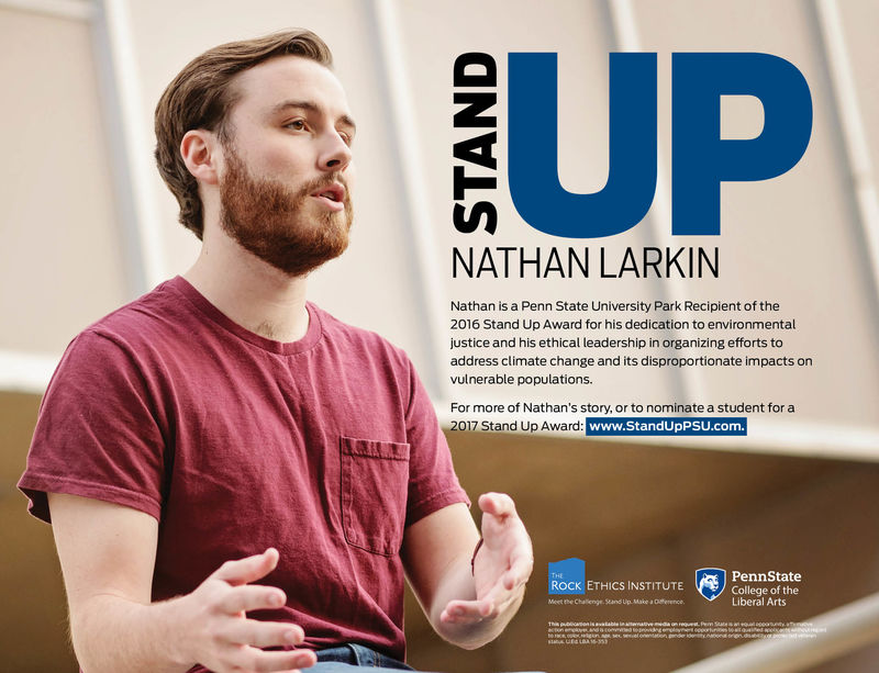 2016 Stand Up Awardee Nathan Larkin poster