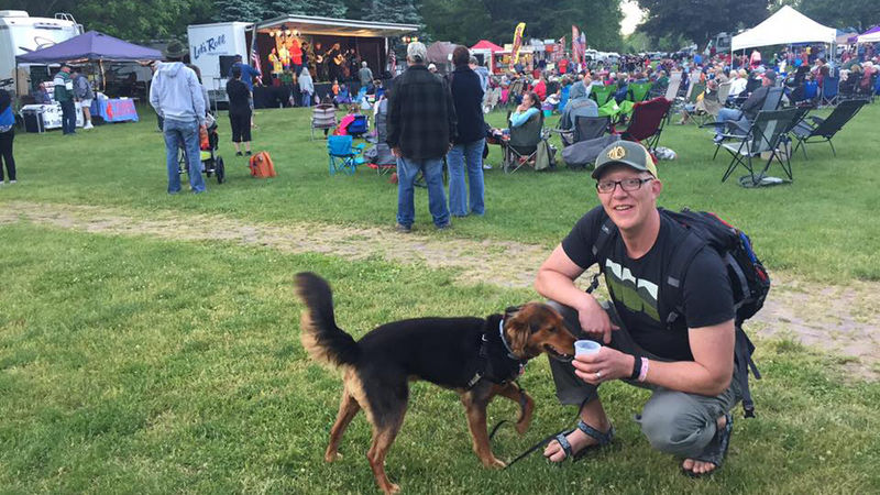 Garrett Huck at a music festival