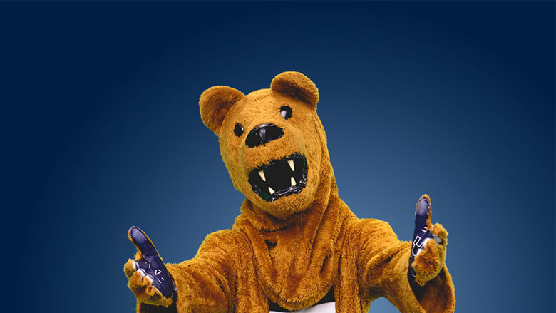 The Nittany Lion giving thumbs up