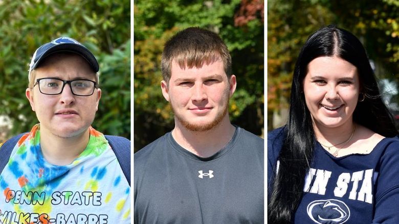 Three student headshots placed side by side