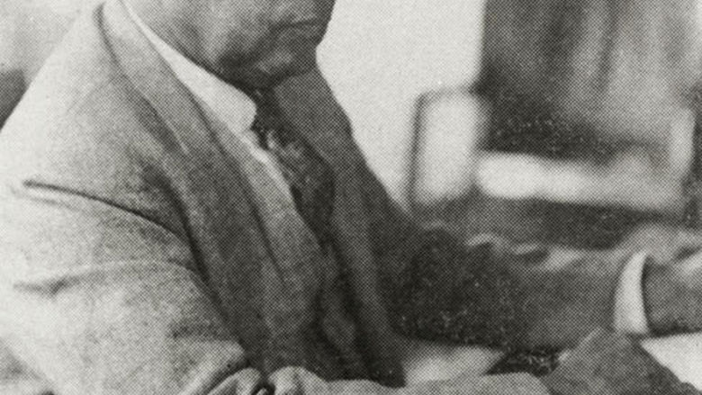 Calvin Waller, Penn State class of 1904, at his desk