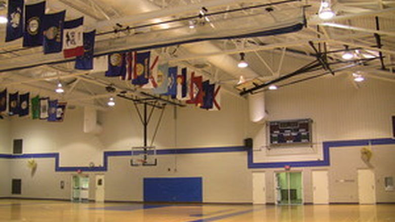 The gymnasium in the Athletic & Recreation Building