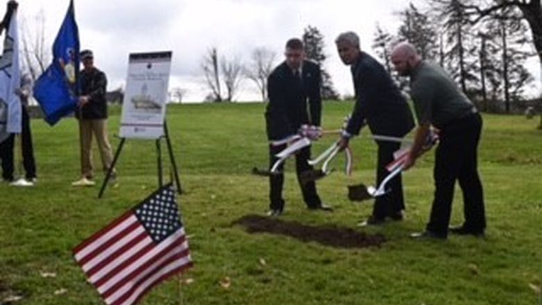 Breaking ground for the veterans' memorial