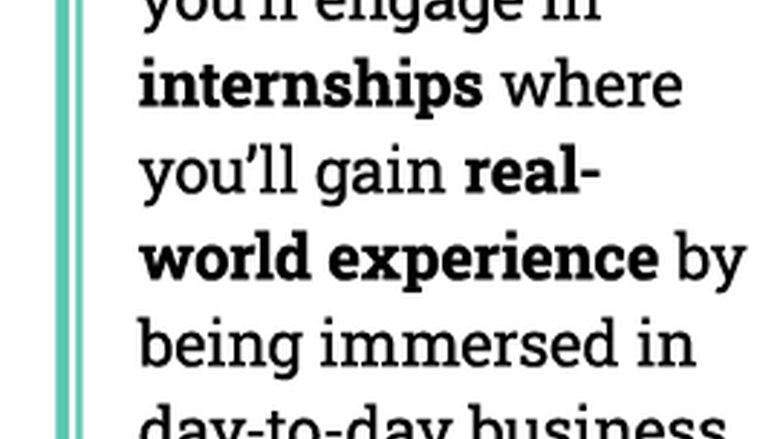 As a PSWB student, you'll engage in internships where you'll gain real-world experience by being immersed in day-to-day business operations.