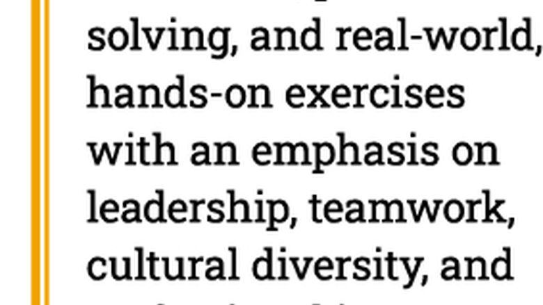 IT classes incorporate discussion, problem-solving, and real-world, hands-on exercises with an emphasis on leadership, teamwork, cultural diversity, and professional interpersonal relationships.