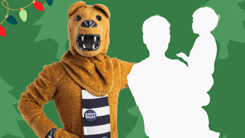 An image of the Nittany Lion next to a blank cutout