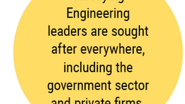 Surveying Engineering leaders are sought after everywhere, including the government sector and private firms.