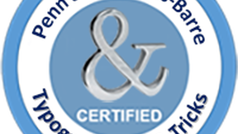 Typography Tips & Tricks Certification badge for Penn State Wilkes-Barre web authors