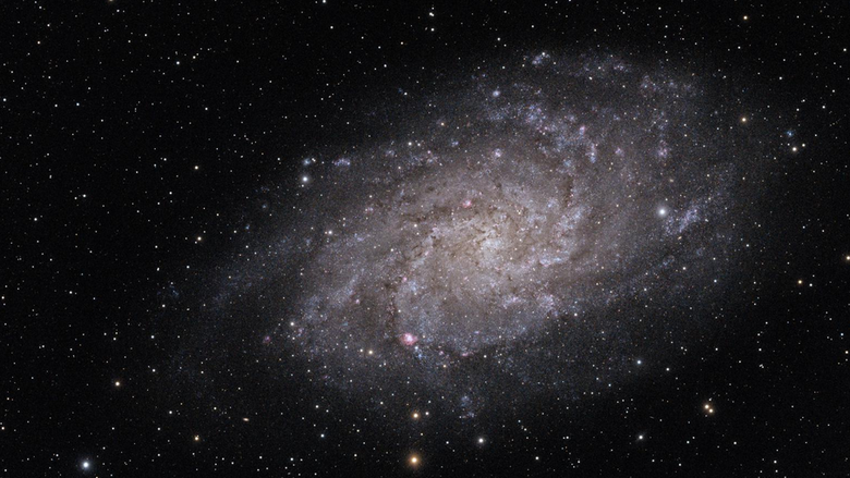 An image of a galaxy as seen through a telescope