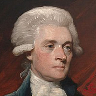 The face of Thomas Jefferson, cropped from a larger portrait (artist: Mather Brown)