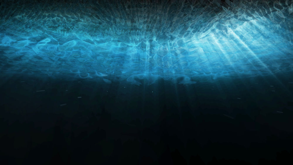 A stock image of waves under the water's surface.