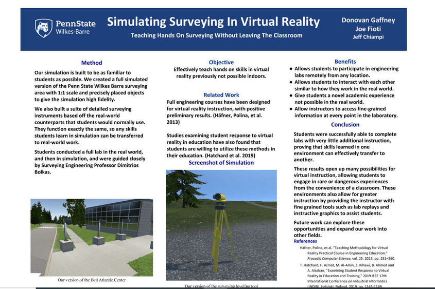 "Simulating Surveying in Virtual Reality: Teaching Hands On Surveying Without Leaving The Classroom"