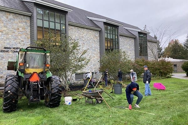 Members of the Sustainability Council participating in a campus cleanup