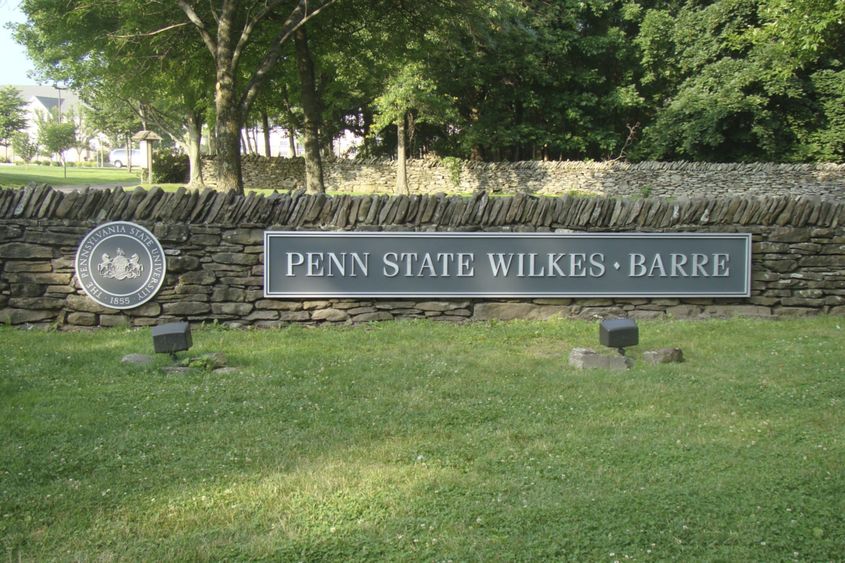 sign at the entrance to Penn State Wilkes-Barre